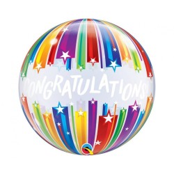 Foliowe Balony kolorowe z napis. "Congratulations". 22" - 56 cm / 1 szt.