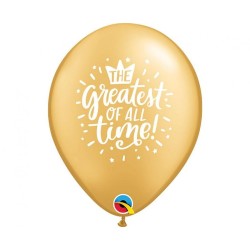 Lateksowe Balony złote z napis. "The Greatest Of All Time" 11" - 28 cm / 25 szt.