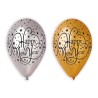Lateksowe Balony złote i srebrne z napis. "Happy New Year". 12"- 30 cm / 25 szt.