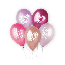 Lateksowe Balony Premium Hel Bride to Be/ She said Yes, 13 cali/ 5 szt.