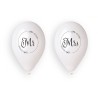 Lateksowe białe Balony Premium Hel Mr i Mrs, 13 cali/ 4 szt.