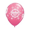 Lateksowe Balony różowy z napis. "Baby Girl" 11" - 28 cm / 6 szt.