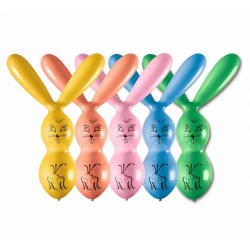 Lateksowe Balony Kolorowe w kształcie "Królika". 30"- 76 cm / 50 szt.