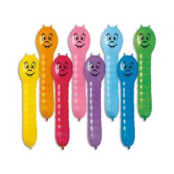 Lateksowe Balony kolorowe w kształcie "Dżdżowniczki z różkami". 28" - 72 cm / 100 szt.