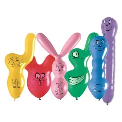 Lateksowe Balony kolorowe w kształcie zwierząt mix / 50 szt.