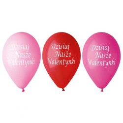 Lateksowe klasyczne Balony Premium "Dzisiaj Nasze Walentynki", 12"/ 5 szt.