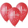 Lateksowe klasyczne czerwone Balony Premium With Love, 12" / 5 szt.