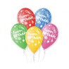 Lateksowe Balony kolorowe z napis. "Happy Birthday". 12" - 30 cm / 5 szt.
