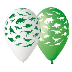 Lateksowe kolorowe balony w dinozaury, 12” - 30 cm. 5 szt.