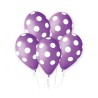 Lateksowe klasyczne fioletowe Balony Premium Grochy, lawendowe, 12"/ 5 szt.