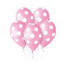 Lateksowe klasyczne  Balony Premium Grochy, jasnoróżowe, 12"/ 5 szt.