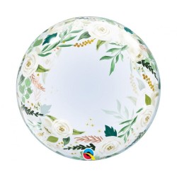 Foliowy balon przeźroczysty w kwiaty 24" - 61 cm. 1 szt.