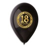 Klasyczne lateksowe Balony Premium "18 years", 18-ste urodziny czarne, 12" / 5 szt.