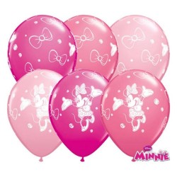 Lateksowe Balony niebieskie z nadru. Minnie  11" - 28 cm / 25 szt.