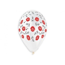 Lateksowe Balony Premium Hel Kiss Kiss, 13"/ 5 szt.