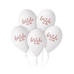 Lateksowe białe Balony Premium Hel Bride To Be, 13"/ 5 szt.