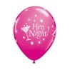 Lateksowe Balony różowe z napis. "Hen Night" 11" - 28 cm / 6 szt.
