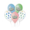 Balony kolorowe Premium Hel Oh Baby Shower, 13 cali/ 5 szt.