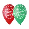 Lateksowe Balony Premium Hel Wesołych Świąt, czerwone i zielone, 13 cali/ 5 szt.