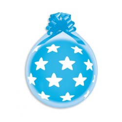 Lateksowe niebieskie Balony 18" Stuff, gwiazdki / 25 szt. 45,7 cm