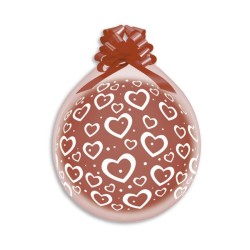 Lateksowe brązowe Balony 18" Stuff, serduszka i groszki/ 25 szt. 45,7 cm