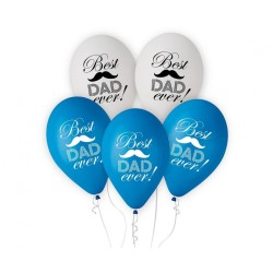 Lateksowe Balony Best Dad Ever, 12"/ 5 szt.