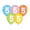 Lateksowe kolorowe Balony z cyframi: 5, 12" - 30 cm./ 5 szt.