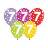 Lateksowe kolorowe Balony z cyframi: 7, 12" - 30 cm./ 5 szt.
