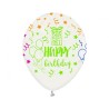 Lateksowe Balony Happy Birthday, 12" - 30 cm./ 5 szt.