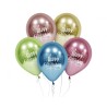 Lateksowe kolorowe Balony Beauty&Charm Happy Birthday (platynowe), 12" - 30 cm./ 5 szt.