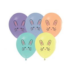 Lateksowe kolorowe Balony Króliczki, 12" - 30 cm./ 5 szt.