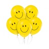 Lateksowe żółte Balony Emotikonka Uśmiechy, 12" - 30 cm./ 5 szt.