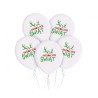 Lateksowe białe Balony Wesołych Świąt (z rogami), 12" - 30 cm./ 5 szt.