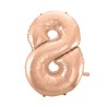 Balon foliowy różowo złote Cyfra 8, 36"- 92 cm / 1 szt