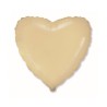 Balon foliowy beżowy w kształcie serca, 18"- 46 cm /1szt
