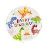 Foliowe Balony kolorowe z napisem "Happy Birthday"(Dinozaury). 20"- 50 cm / 1 szt.
