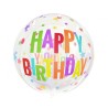 Foliowe Balony kolorowe z napisem "Happy Birthday"(Gwiazdy). 20"- 50 cm / 1 szt.