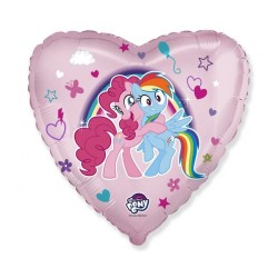 Foliowy w kształcie serca Balon 18" FX - My Little Pony Uścisk 1 szt.