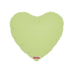 Balon foliowy zielony w kształcie "serca", 14"- 35 cm / 5 szt