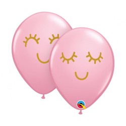 Lateksowe Balony różowy z nadru. Eyelashes 11" - 28 cm / 25 szt.