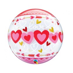 Foliowe Balony kolorowe z nadru. Serca. 22" - 56 cm / 1 szt.