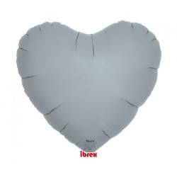 Balon foliowy Szary w kształcie "serca", 14"- 35 cm / 5 szt