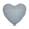 Balon foliowy Szary w kształcie "serca", 14"- 35 cm / 5 szt