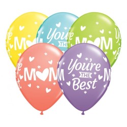 Lateksowe Balony złote z napis. "You're The Best" miks wzorów 11" - 28 cm / 50 szt.