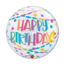 Foliowe Balony kolorowe z napis. "Happy Birthday". 22" - 56 cm / 1 szt.