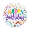 Foliowe Balony kolorowe z napis. "Happy Birthday ". 22" - 56 cm / 1 szt.
