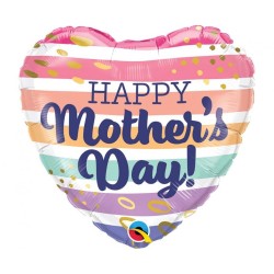 Foliowe Balony kolorowe z napis. "Happy Mother's Day". 18" - 46 cm / 1 szt.