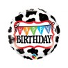 Foliowe Balony kolorowe z napis. "Happy Birthday" (Cow Pattern). 18" - 46 cm / 1 szt.