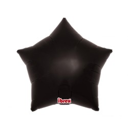 Foliowy balon w kształcie gwiazdy  Balon Ibrex Hel, 15", Metallic Black, 5 szt.