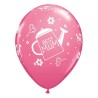 Lateksowe Balony różowy z napis. "Best Mum" 11" - 28 cm / 6 szt.